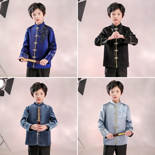 Детский костюм для мальчиков для школьников, платье, комплект, детская одежда, китайский стиль