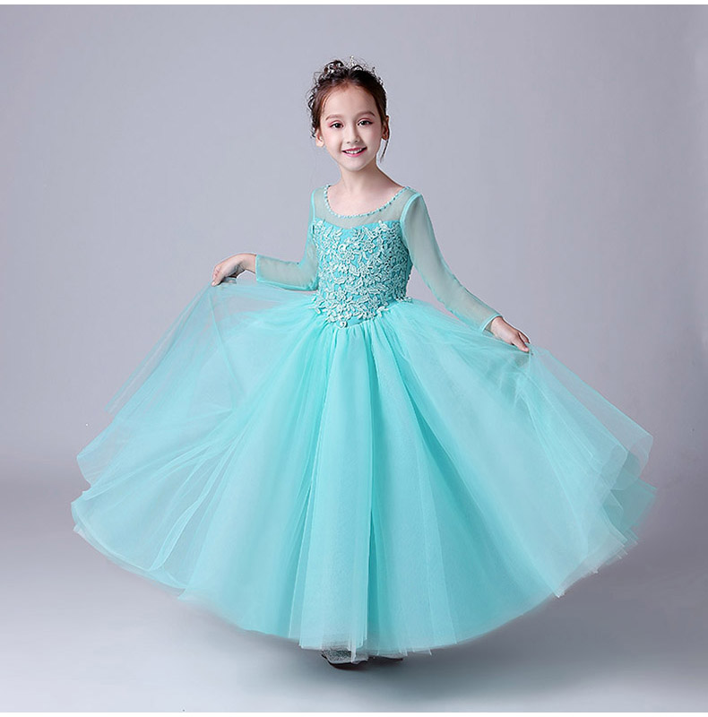 Ice Princess công chúa váy Aisha cô gái dài váy trẻ em Disney Aisha ăn mặc Elsa gạc gạc đầm bộ vest dự tiệc cho bé trai