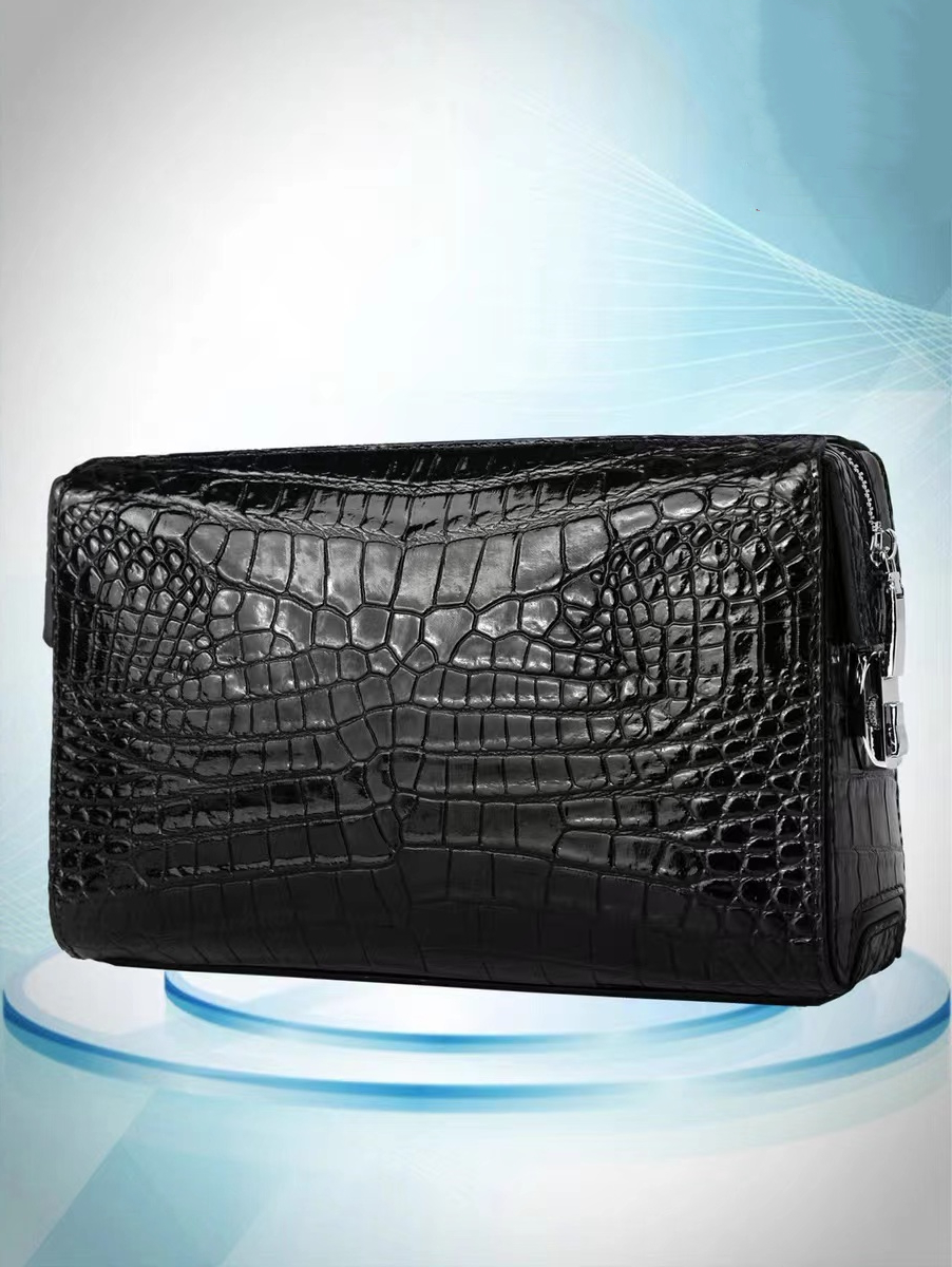 European and American fashion light extravagant avocado leather handbag male real leather code lock hand holding square bag large capacity armband packet letter enveloping-Taobao