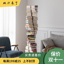 Nordic simple personality bookshelf creative DNA spiral shelf living room floor rotating Italian designer model