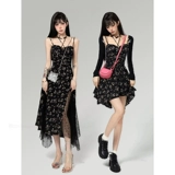 Летнее платье, длинная юбка, цветочный принт