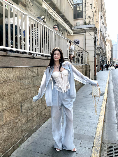 Barb Chill Hot Girl Fishbone Bra Summer Outerwear Vacation Outing Lace Tube Top One Shoulder Top