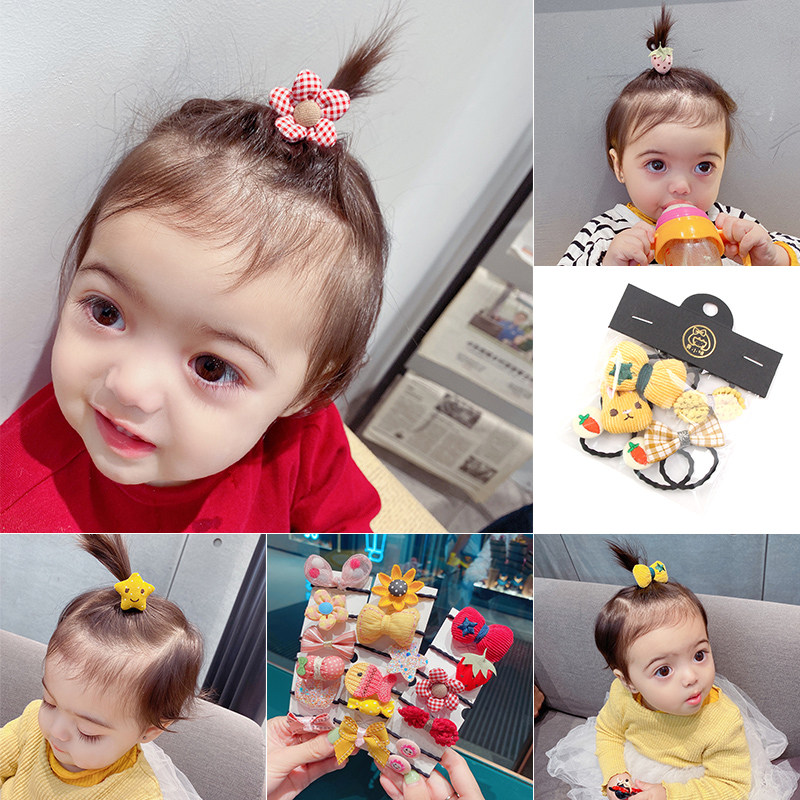 Yellow chick baby rubber band does not hurt hair Cute cloth female baby tie tweeted rubber band head rope Children's hair accessories
