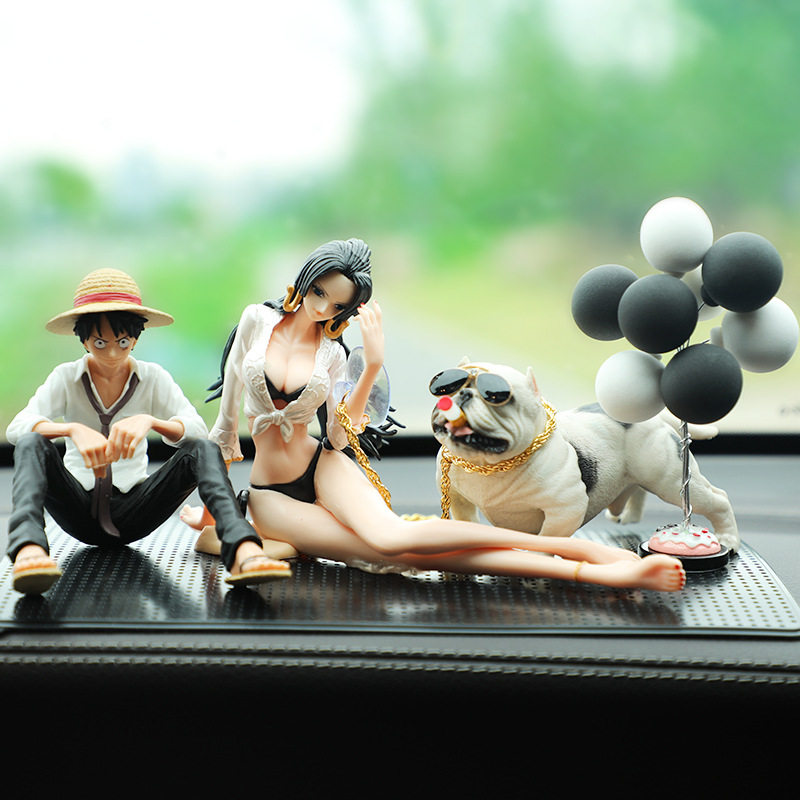 Car Pendulum Ruff Auto Ornament Beauty Teen Girl Car Decoration Pendulum Villain in the car Inside Control Bench Model Male