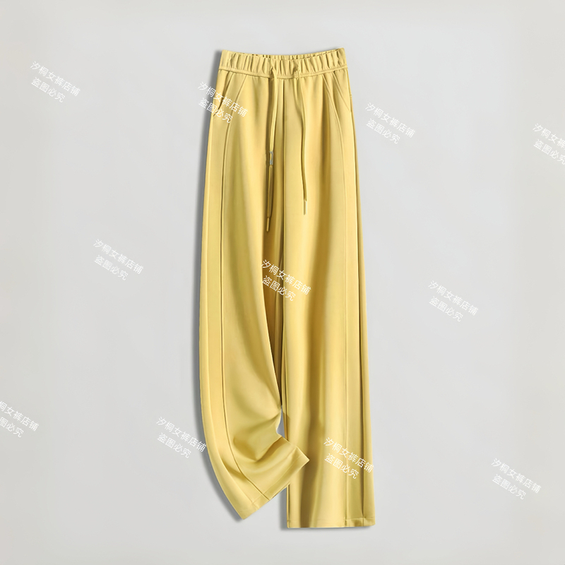 Ice-Feel Straight-Leg Slim-Fit Elastic Waist Versatile Stylish Women's Pants, Slimming Sports High-Waisted Casual Wide-Leg 2622