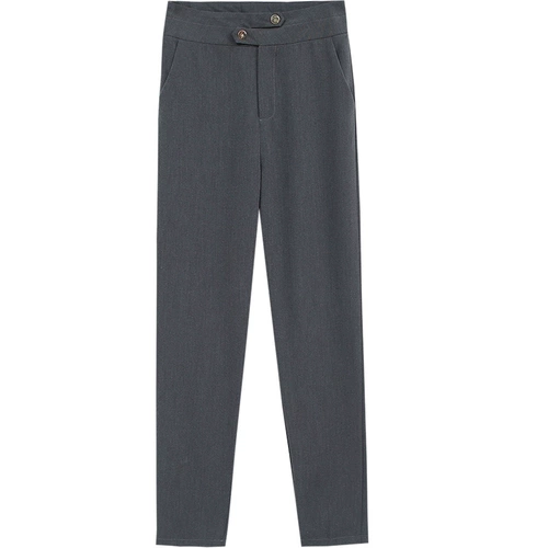 Осенние штаны, осенний пиджак классического кроя, свободный прямой крой, высокая талия, по фигуре