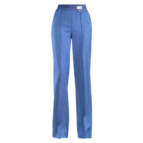 Джинсовые тонкие шелковые штаны для отдыха, высокая талия, подходит для подростков, свободный прямой крой