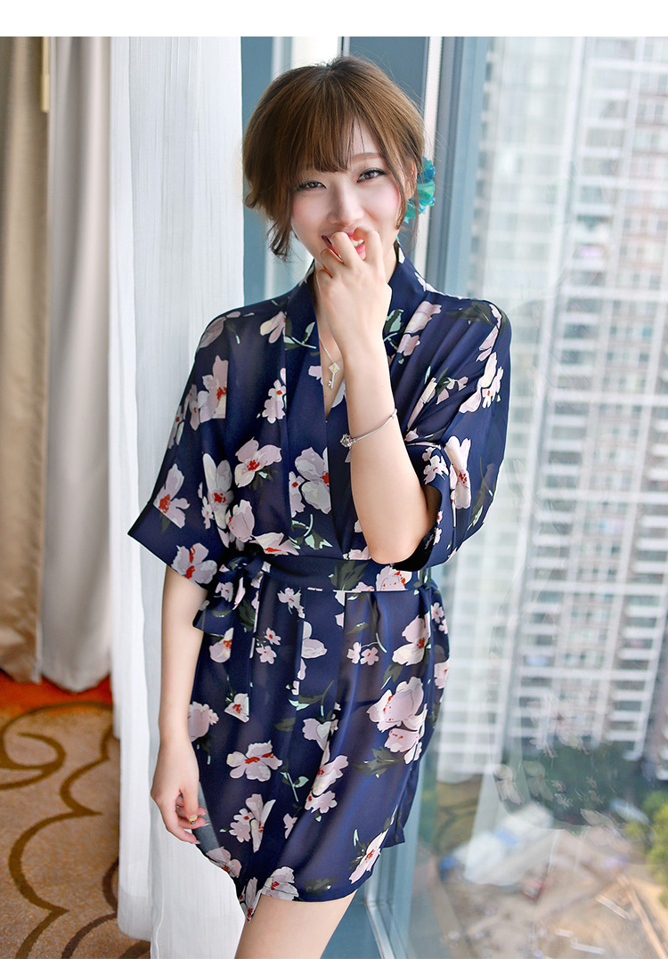 Đồ ngủ gợi cảm của phụ nữ trong suốt smock đồ lót mỏng kimono Nhật Bản áo ngủ vui vẻ nóng váy ngủ ngắn cám dỗ đồ lót đẹp