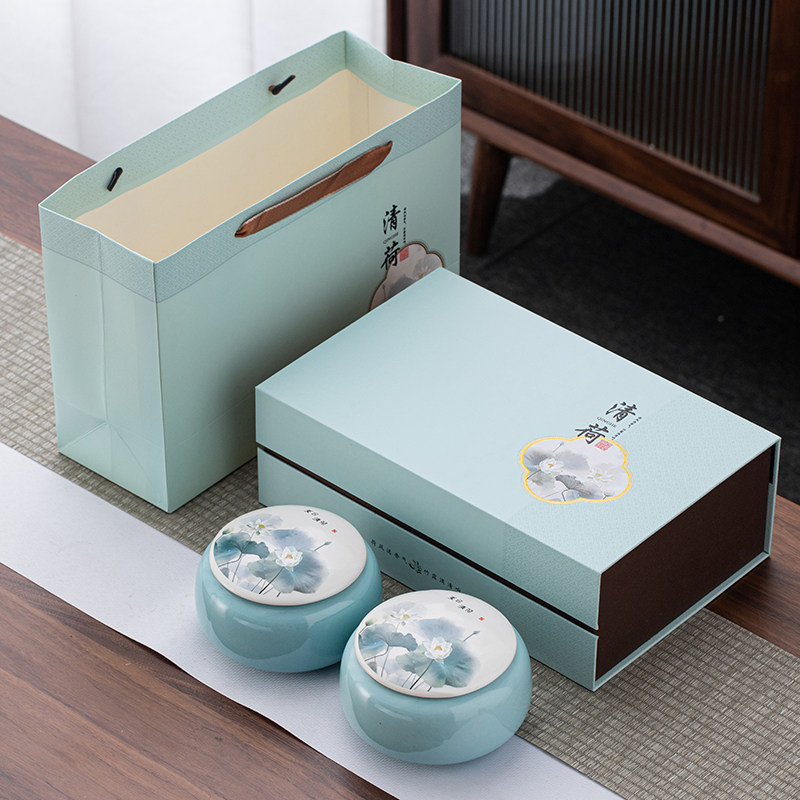 Ceramic tanks Semi-catty Green Tea White Tea Storage Tanks Packaging Boxes Delicate Tea Gift Boxes Empty Box High End