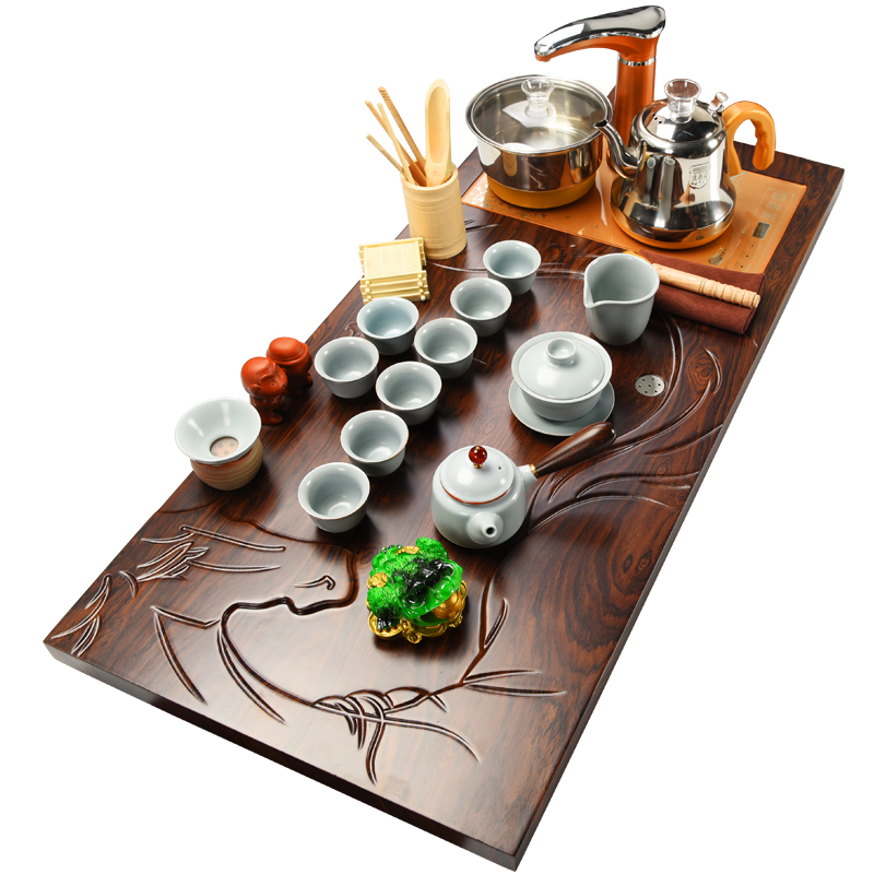 Are a popular kung fu tea set violet arenaceous household solid wood tea tray of a complete set of tea sets tea tea DHESZ3ndHn sea