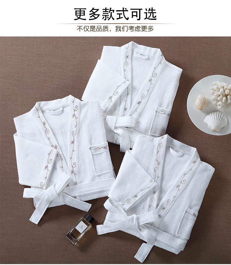 Yêu áo choàng cotton khách sạn năm sao nam và nữ đôi áo choàng cotton mùa hè và mùa thu mỏng phần áo choàng thấm nước - Night Robe đồ ngủ mùa đông