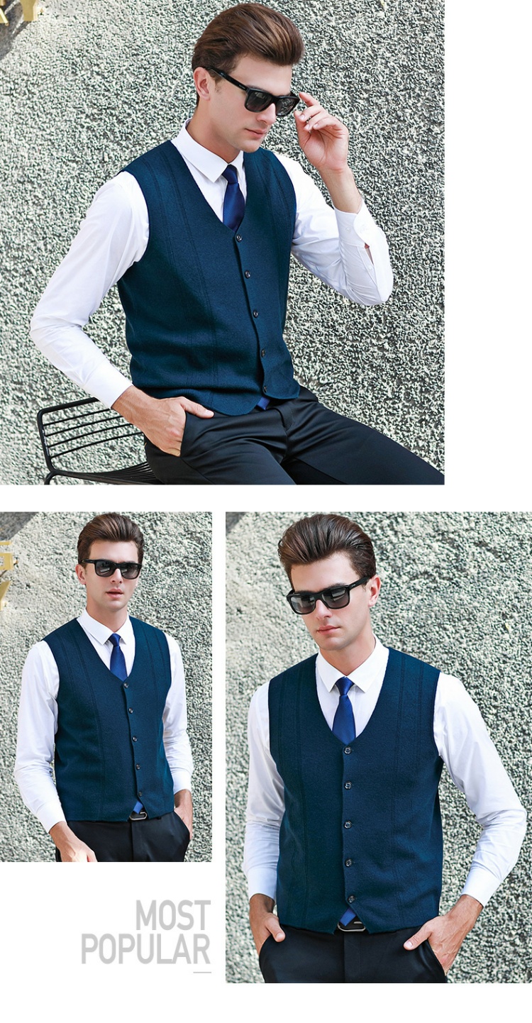 Thương hiệu áo len mùa thu và mùa đông vest nam đan áo len nam trẻ trung không tay vest vest nam áo khoác len nam