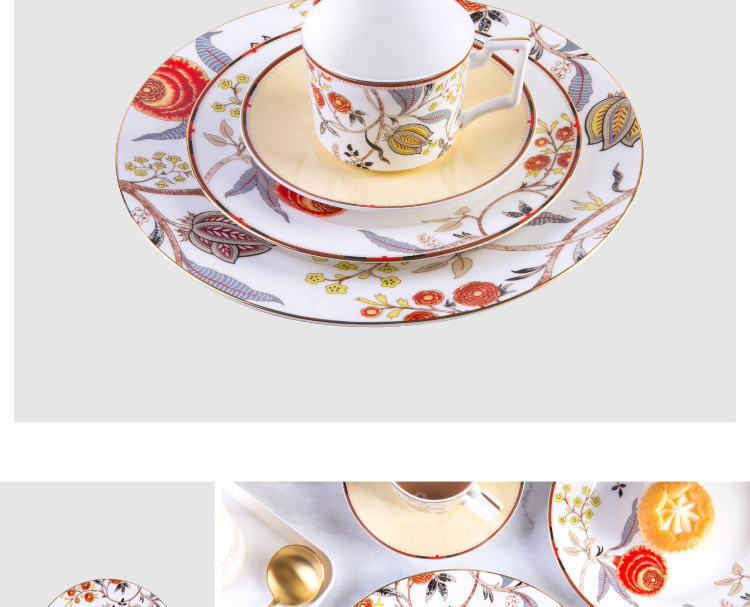 Nordic up phnom penh dish, disc, ipads porcelain tableware suit beefsteak salad plate of cups and saucers group grand flower series