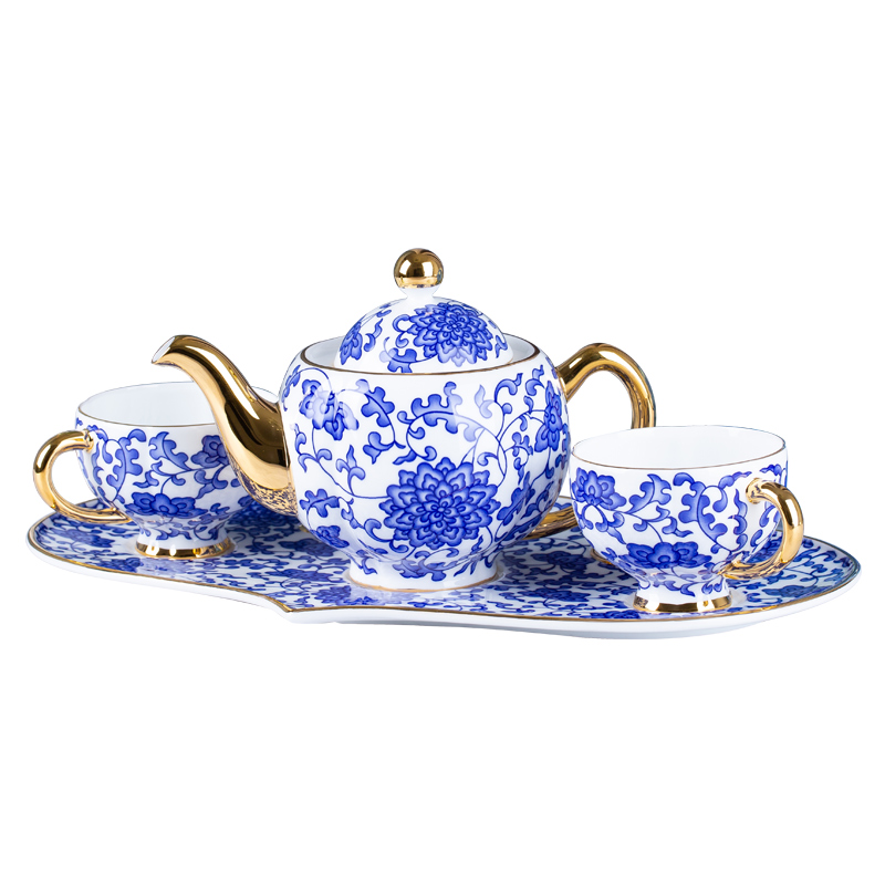 Glair one European make enjoy tea set three English afternoon tea set ceramic household with tray dish the teapot