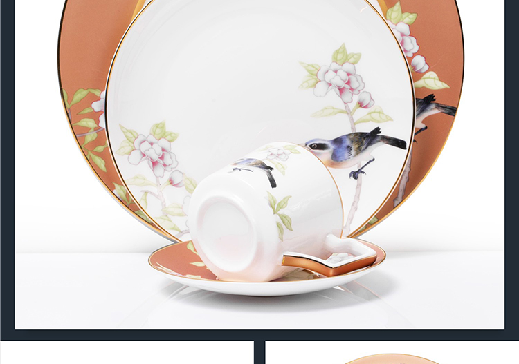 "Good steak flat ceramic painting of flowers and plate of the new Chinese style western - style food plate of household model of hotel room table set