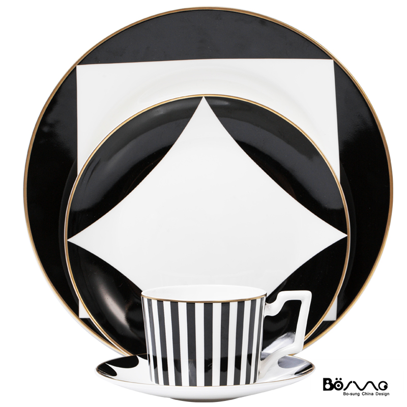 The Nordic matte enrolled, black and white stripes up phnom penh ipads porcelain tableware club coffee cup mock up room decoration soft decoration plate of sell like hot cakes