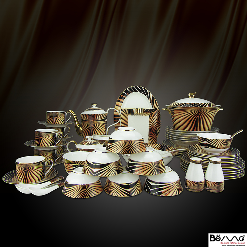 Ou ipads porcelain product gucci 69 head ipads porcelain tableware west - glazed in dinner dish bowl spoon, Jin Bianyin coffee set