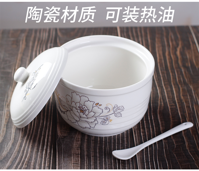 High temperature resistant household with cover as the hot pepper oil seasoning salt can candy as cans ceramic pot kitchen to taste