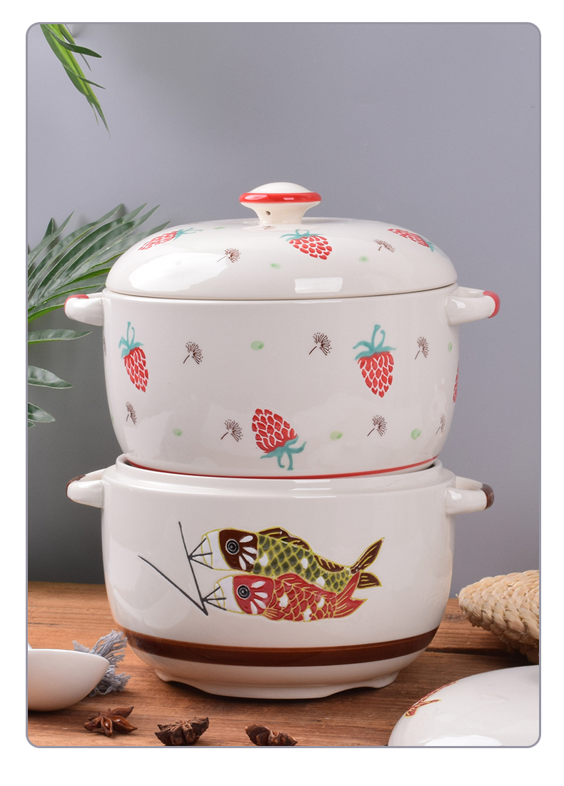 Ceramic household with cover as the kitchen high - capacity chilli oil jar jar of salt sugar jar of high - temperature flavor pot