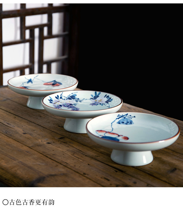 Snack plate ceramic high Snack plate of Chinese style restoring ancient ways tea tray was fruit bowl best tea saucer, Snack plate
