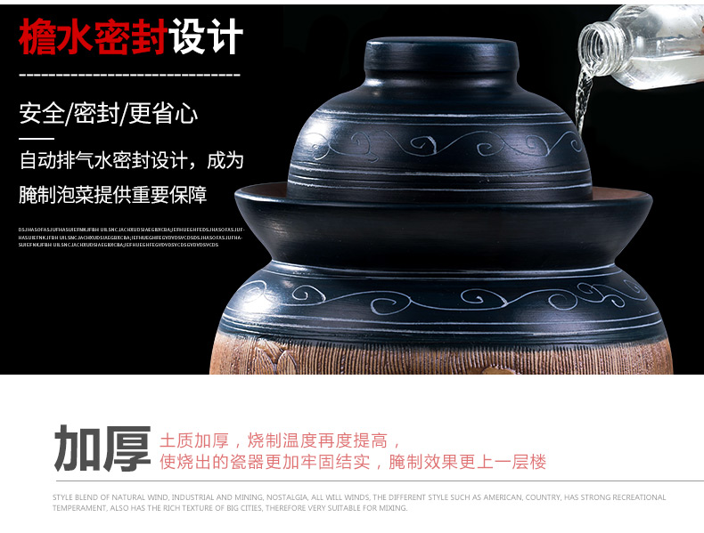 Jingdezhen ceramic pickle jar kimchi altar seal storage tank sichuan pickles pickled vegetables by double cover snacks pot