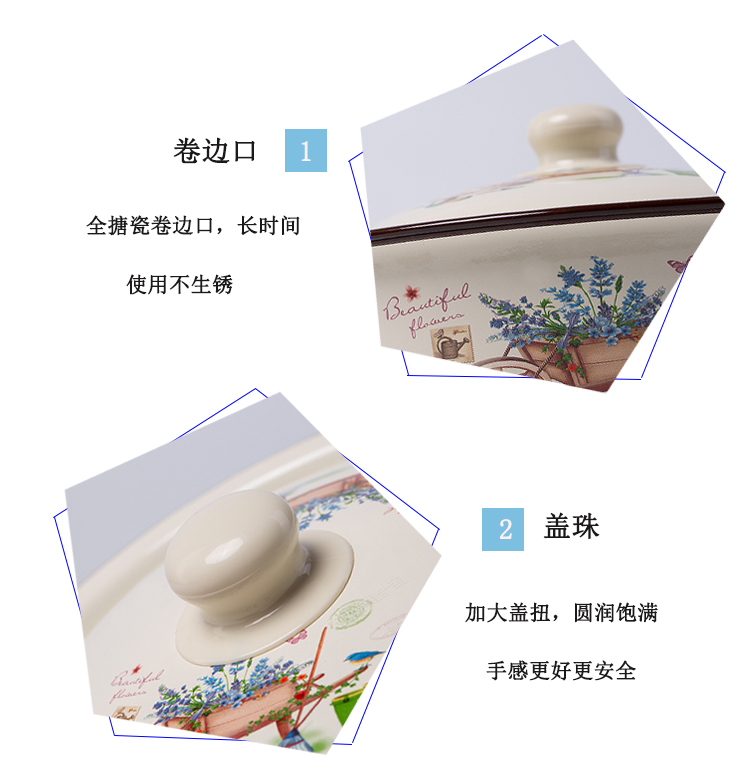 Thickening enamel bowls with cover large soup bowl home nostalgia fresh enamel lavabo old basin of lard oil tank