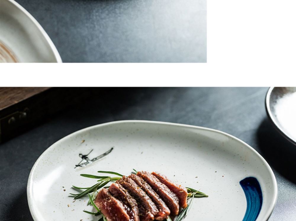 Steak dish food dish Nordic creative web celebrity light much tableware ceramic plate pasta dish food dish dish disc