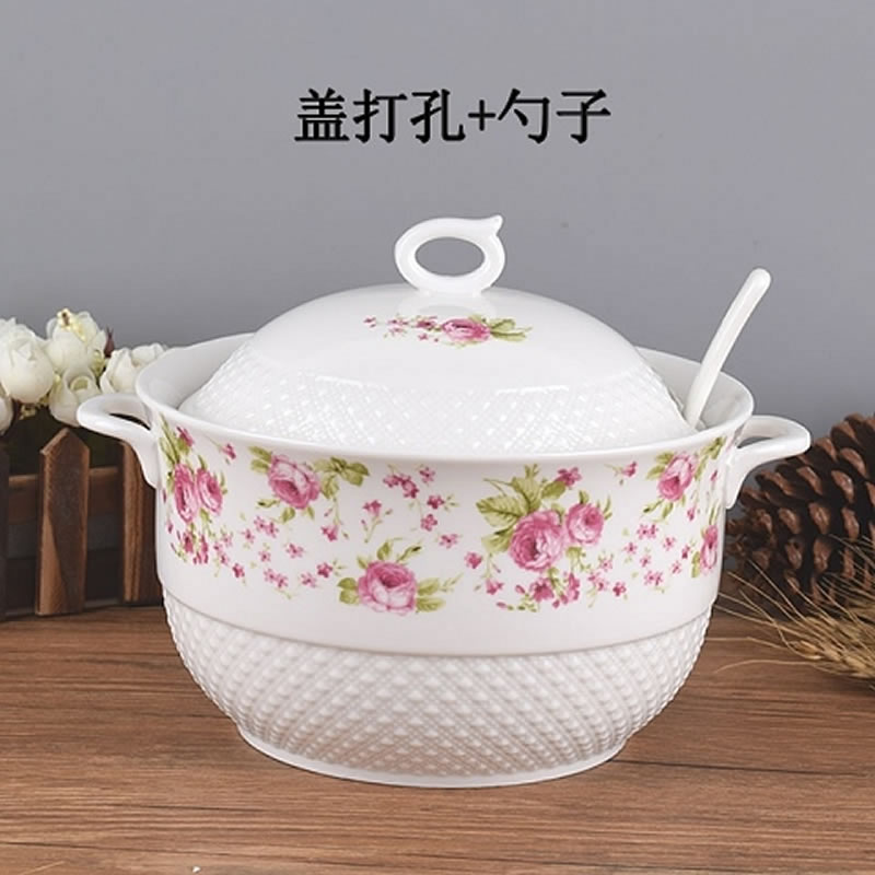 Ceramic household with cover the pot seasoning salt pot cylinder chili oil tank oil can large - capacity single hold to high temperature