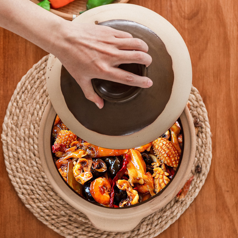 Old sand pot edge furnace carbon furnace charcoal burners clay Old crock pot high - temperature household small chaffy dish casserole