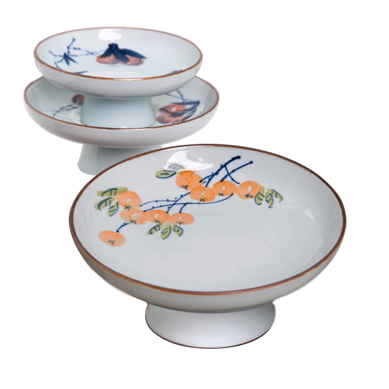 Snack plate ceramic high Snack plate of Chinese style restoring ancient ways tea tray was fruit bowl best tea saucer, Snack plate