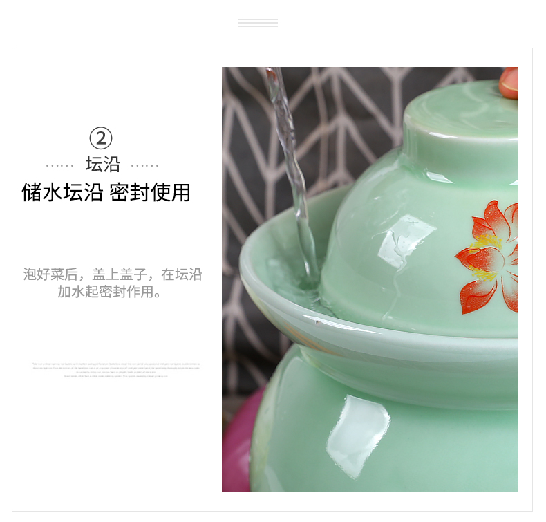 Household pickle jar to thicken the pickle jar sichuan pickle jar preserved pickle ceramic seal cylinder double salted egg