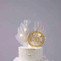 Party birthday cake decoration swan card beautiful wings feathers Valentines Day cake decoration Black Swan card