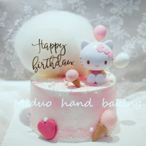Cake decoration Cotton ornaments girl heart cat birthday cake ornaments Hello decoration shop cartoon princess