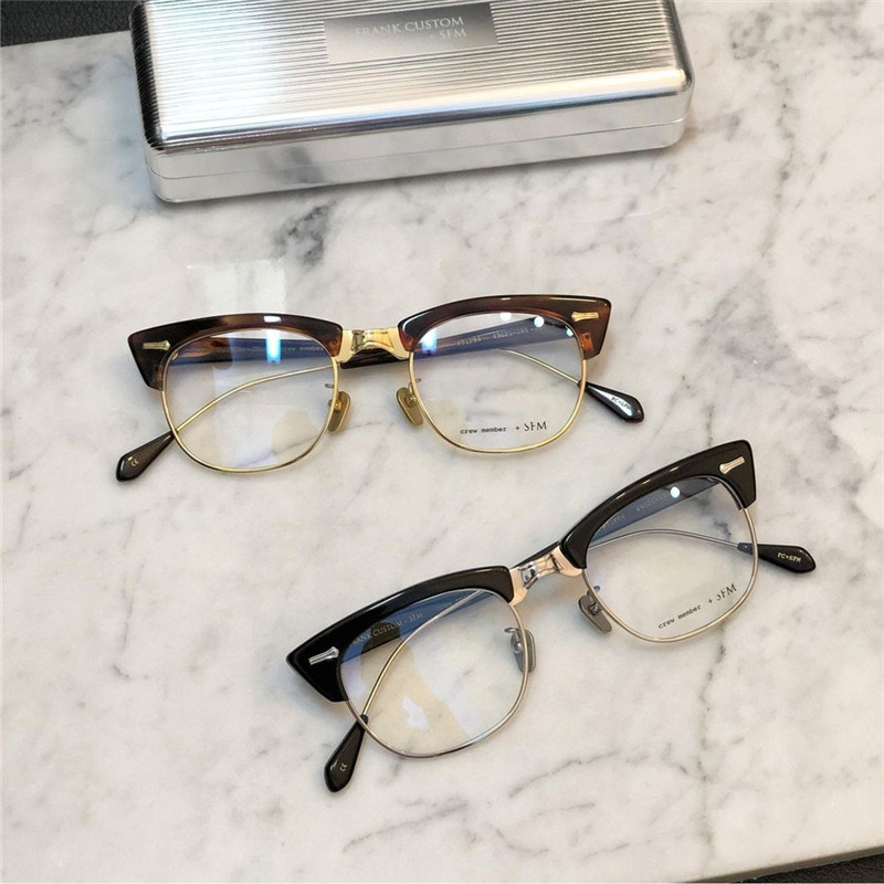 Korean designer eyebrow line glasses frame titanium metal British classical aesthetics frame men's personality trend myopia frame