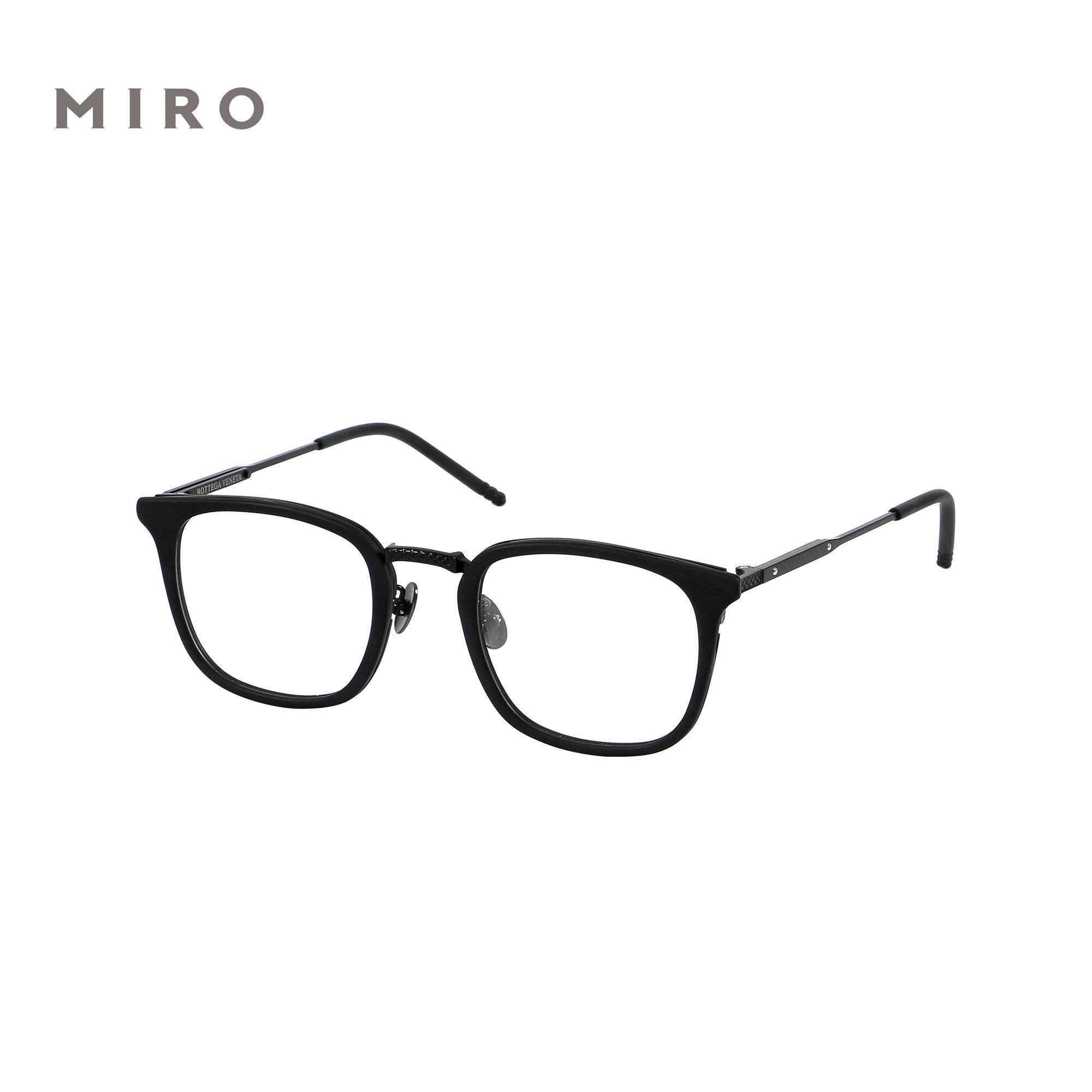 Light extravagant BOTTEGA pure titanium handmade eye frame transparent plate retro myopia hawksbill color mirror frame male BV0111O