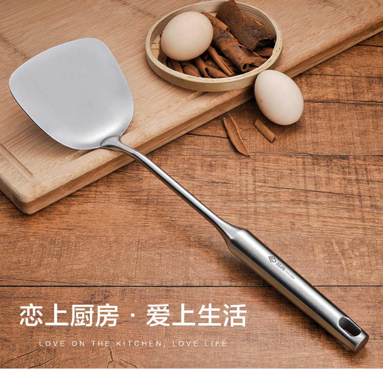 Dụng cụ nhà bếp bằng thép không gỉ 304 Đức một chảo cách nhiệt chảo muỗng dày chống trầy xước nấu ăn dụng cụ nhà bếp kệ gia vị inox 304