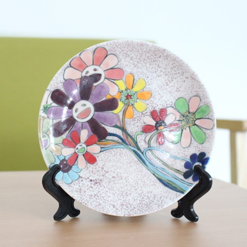 Decorative pattern, flat plate billet DIY coloured drawing or pattern, grey pottery education would