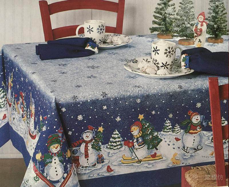 Export to Europe and America Christmas Snowman Table Brawl West-style Home Restaurant rectangular round dining table cloth cafe tablecloth
