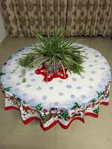 European Christmas tablecloth American country cute cartoon childrens fun snowman doll round tablecloth fabric