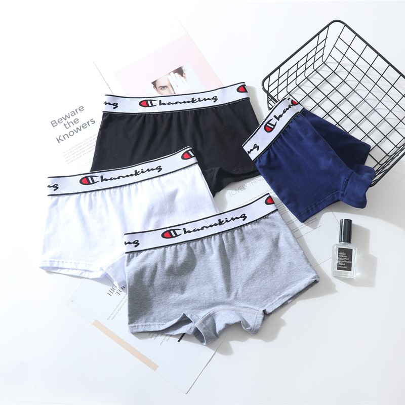 Large size underwear female cotton les handsome t boxer briefs wide-brimmed sports student safety pants safety pants tide