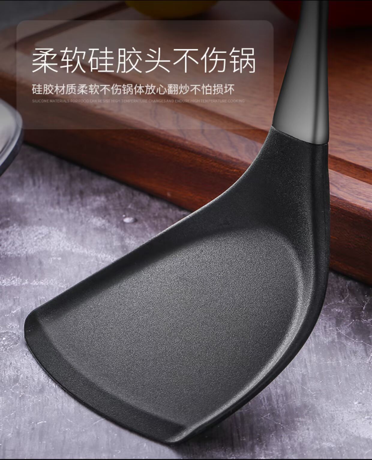 Kunzhan304 thìa inox xào silicone muỗng súp không dính bếp đặc biệt nhà bếp đơn kệ gia vị