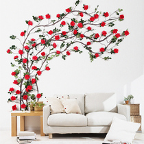 Simulation rose plastic silk flower vine Living room indoor water pipe air conditioning decoration fake flower rattan wall wall hanging