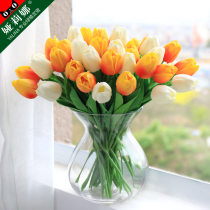 Tulip simulation flower arrangement vase set Home fake flower decoration dry bouquet decoration Living room dining table flower ornaments