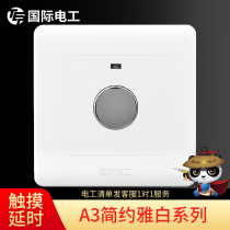 International Electrician Switch Socket Panel Light Control 220v Automatic Stairway Light Two-in-one Touch Time-lapse Inductive Switch