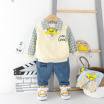 New male baby handsome two-piece fashion wild spring and autumn cute baby long sleeve trousers thin suit