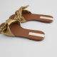 ZA DTM2021 New Gold Metal Bow Knot Outer Flat Sandals Slippers <Summer Clearance Special