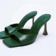 ZA home 2022 summer new women's shoes beige black green purple elegant French high-heeled sandals