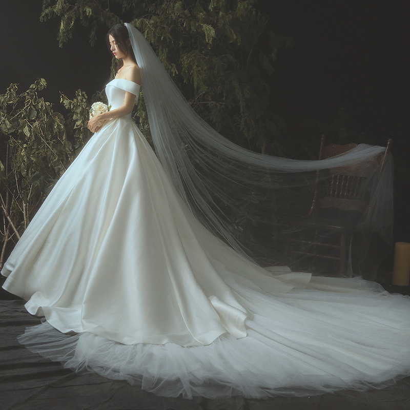 Wedding dress for pregnant, 2019, open shoulders, suitable for teen Wedding dress for pregnant, 2019, open shoulders, suitable for teen