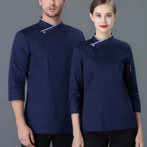 Шеф-повара Рабочая одежда Осенняя и зимняя одежда Мужчины и женщины выпекать кухонная пекарня работающая одежда китайская еда западный ресторан с длинными рукавами одежда