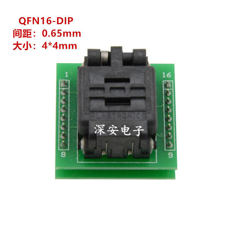 QFN16-DIP burn seat 16QN65K14040 65 distance 0 size 4X4 IC burn write socket